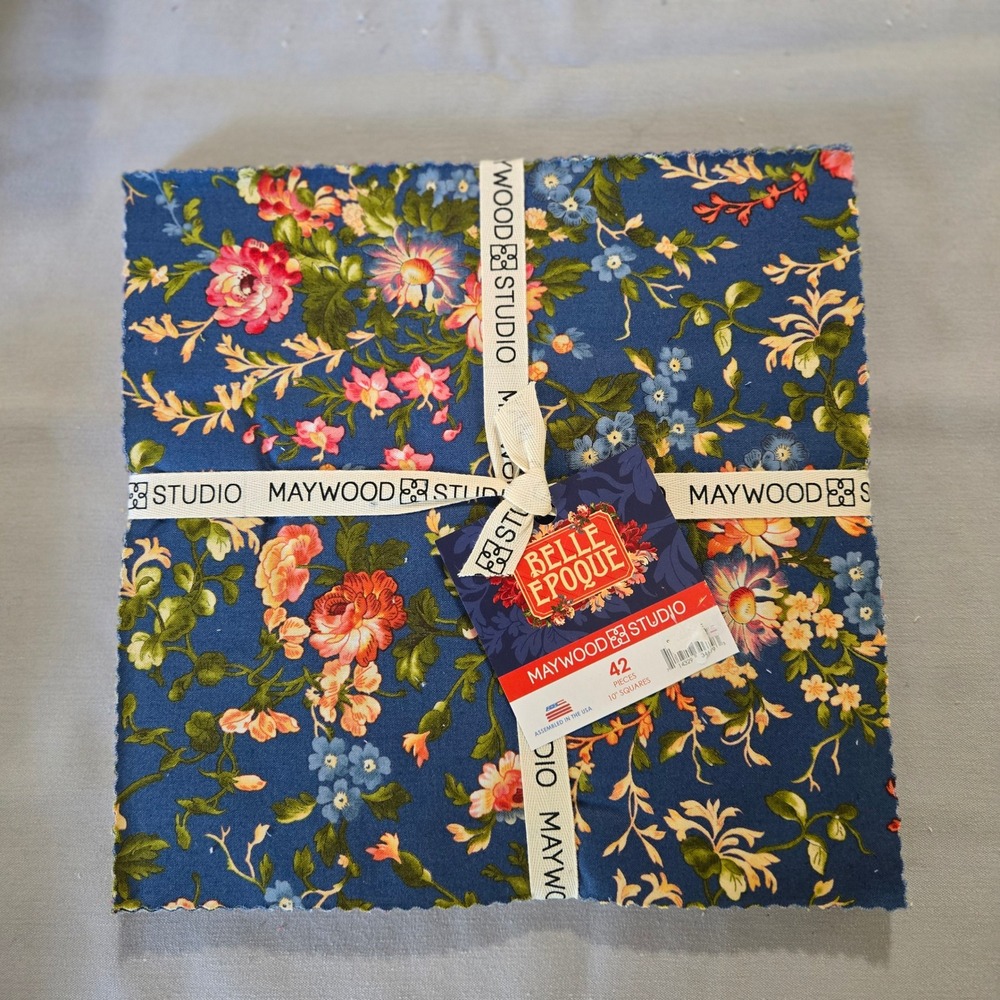 Maywood Studio Belle Epoque 10 inch Layer Cake 42pc Floral Cotton Fabric Squares